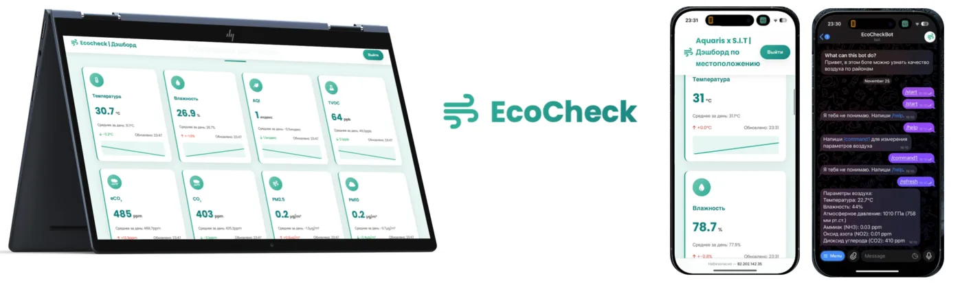 Интерфейс EcoCheck на ноутбуке и смартфонах